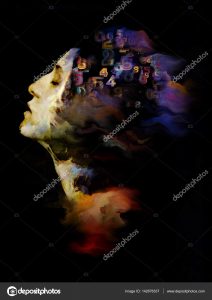 Girl of My Dreams series. Abstract design made of surreal woman's portrait and fractal elements on the subject of imagination, creativity, spirituality and dreaming